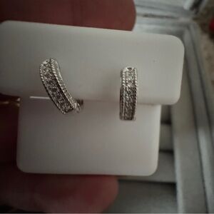 Dazzling 925 Silver Moisonite diamond Earrings 249$ retail